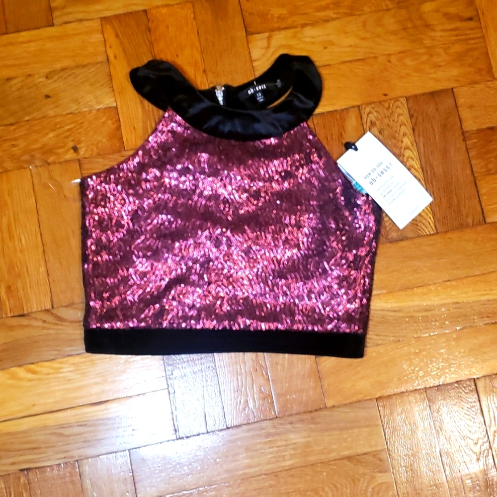 Ob•sess Sparkly Shimmery Crop top 🍇